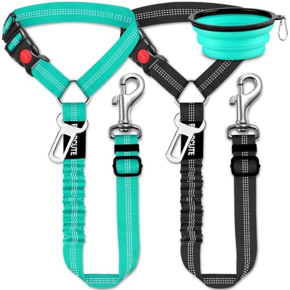 3 Piece Set Dog Seat Belt Retractable Dog Car Seatbelts Adjustable Pet Seat Belt